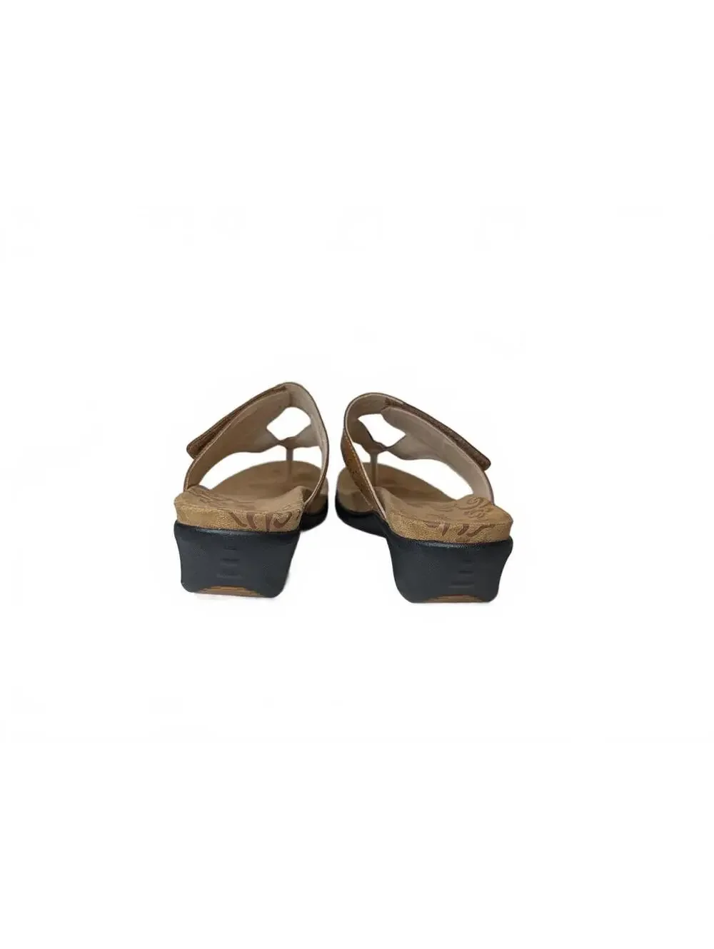 Propét Wynzie Women’s Leather Wedge‎ Flip Flop Sandals Tan Size 9.5 X/2E
